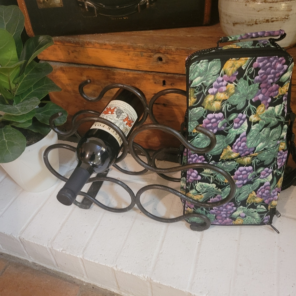 Wine Rack With Grapevine Insulated Wine Case Bundle Deal